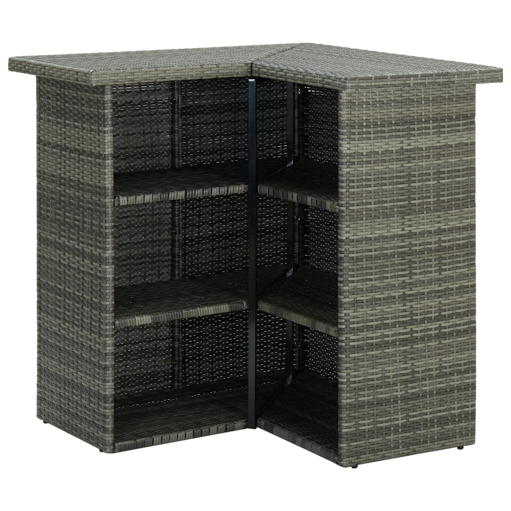 NNEVL 16 Piece Garden Bar Set with Cushions Poly Rattan Grey