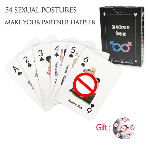 54 Pcs Sex Positions Poker Role Play Adult Couples Bedroom Game Instructions Couples Flirting Sex Cards Sex Toys for Couples